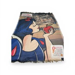 Disney Snow White Pop Art Throw Blanket in Blue, Red, Beige